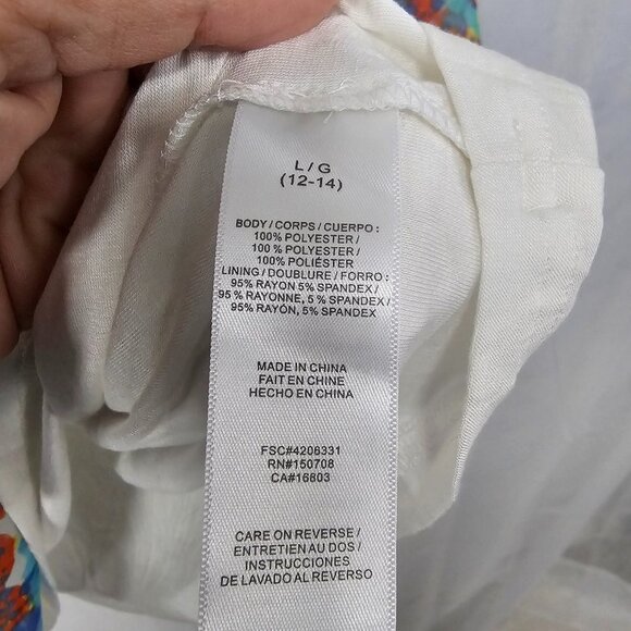 Signature Collection Green Blue Tie Dye Cape Blouse Boho Colorful Festival L - Picture 10 of 12